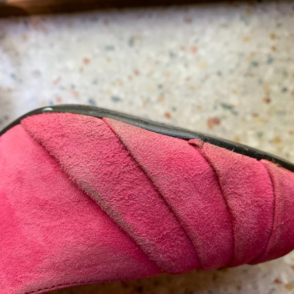 Stylish Pink Suede Slingback Shoes with Glitter Accents - Picture 10 of 12